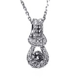 1.00 Cts. 14K White Gold Diamond Knot Pendant